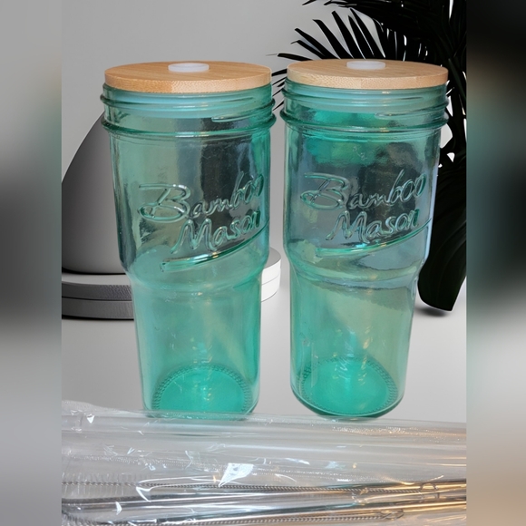 Glass Cups with Lids and Straws 2 Packs, 24oz Travel Coffee Mug - Picture 4 of 4